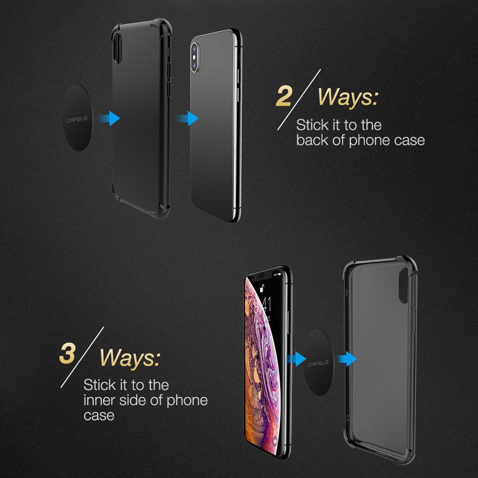 2pcs CAFELE Ultra-thin Magnetic Metal Plate Car Phone Holder Disk Iron Sheet Sticker Strong Magnet for Phone Stand