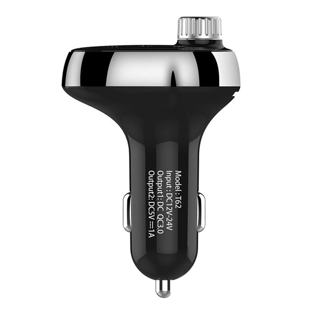T62 QC 3.0 Bluetooth FM Transmitter Car Charger Wireless U Disk Adapter Music Player