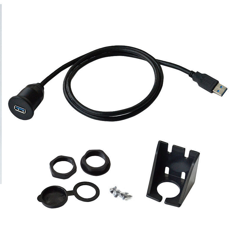 1m USB 3.0 Extension Flush Dash Panel Mount Cable for Car Boat Motorcycle