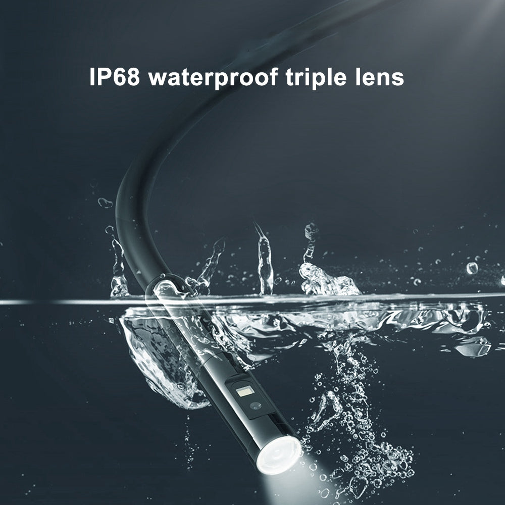 P50 2m Hard Wire HD 4.5" Screen Waterproof 8mm Three Lenses Borescope Inspection Endoscope Camera