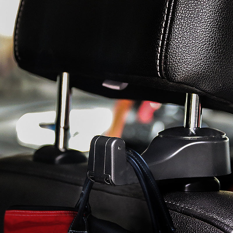 2 in 1 Auto Car Headrest Hooks Multi-function Seat Back Hook Car Phone Mount Holder Fastener Seat Back Hanger Clips for Bags/Mobile Phones
