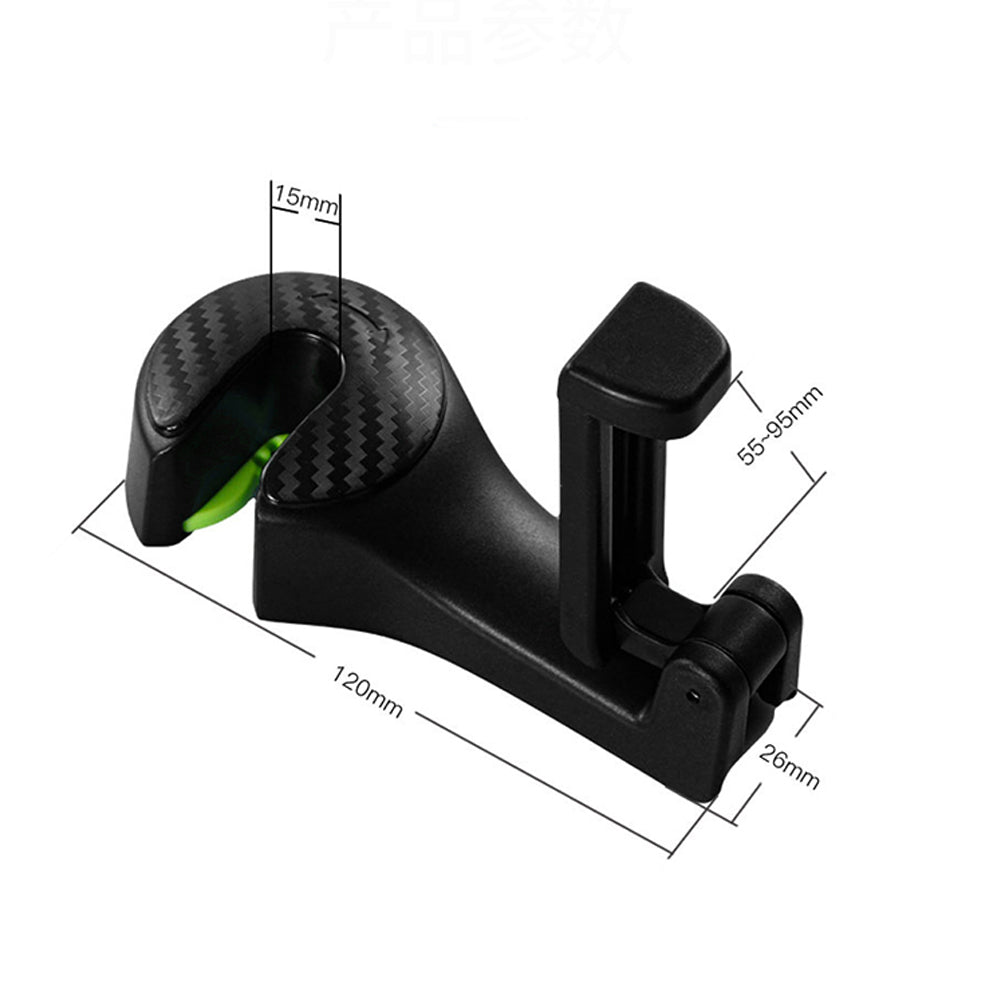 2 in 1 Auto Car Headrest Hooks Multi-function Seat Back Hook Car Phone Mount Holder Fastener Seat Back Hanger Clips for Bags/Mobile Phones