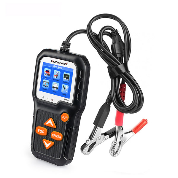 KONNWEI KW650 6-12V Car Motorcycle Battery Tester Charging Cranking Test Tool Battery Analyzer 100 to 2000 CCA