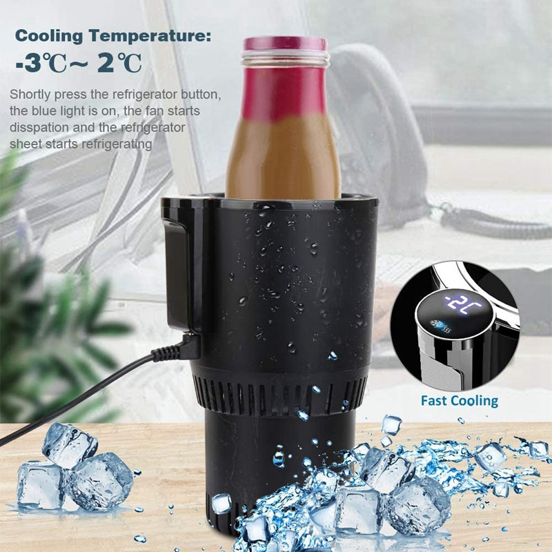 12V 2-in-1 Car Beverage Fast Cooling/Heating Cup Car Insulation Drink Warmer Cooler