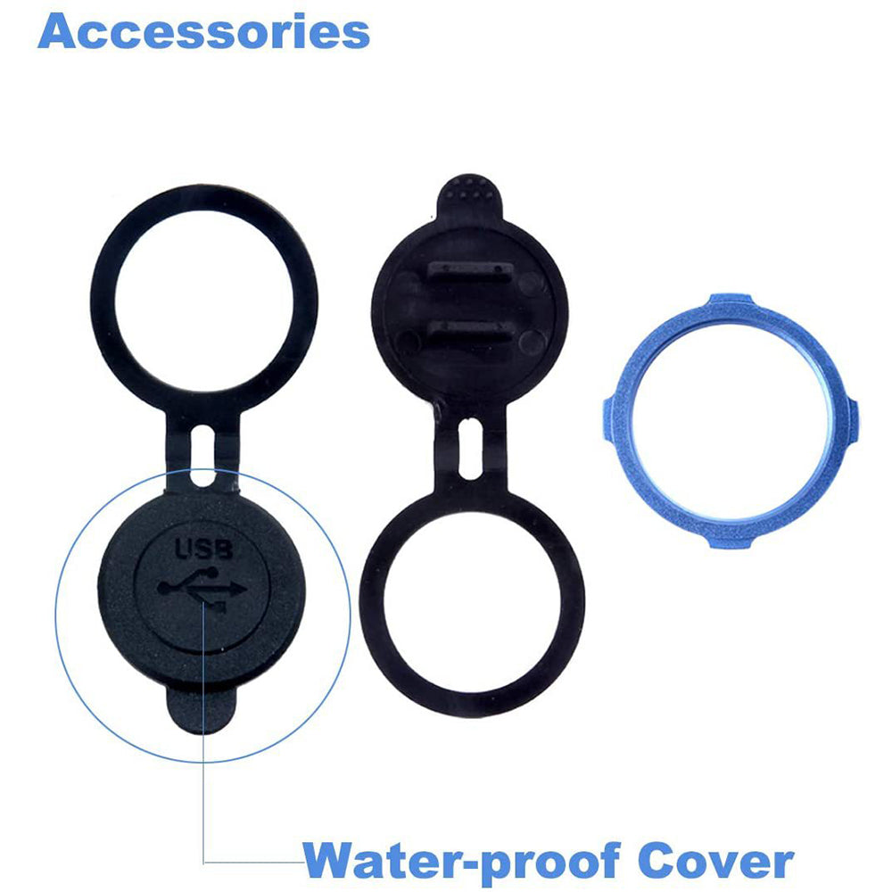 1m Metal Case Dual USB 3.0 Extension Cable Waterproof Car Dashboard Data Cable Mount Panel with LED for Ship/Motorbike/Car Dashboard