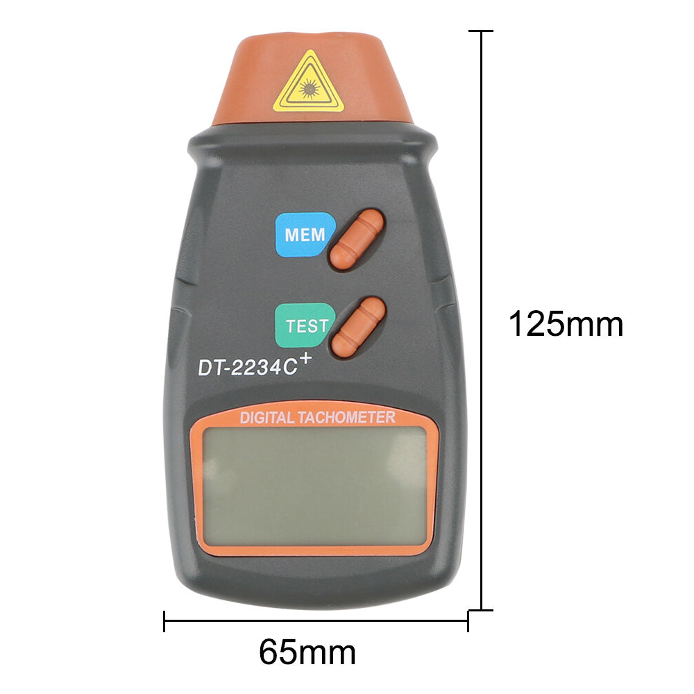 DT-2234C+ Handheld Car Speedometer Speed Gauge Digital RPM Meter Non-Contact Laser Photo Tachometer