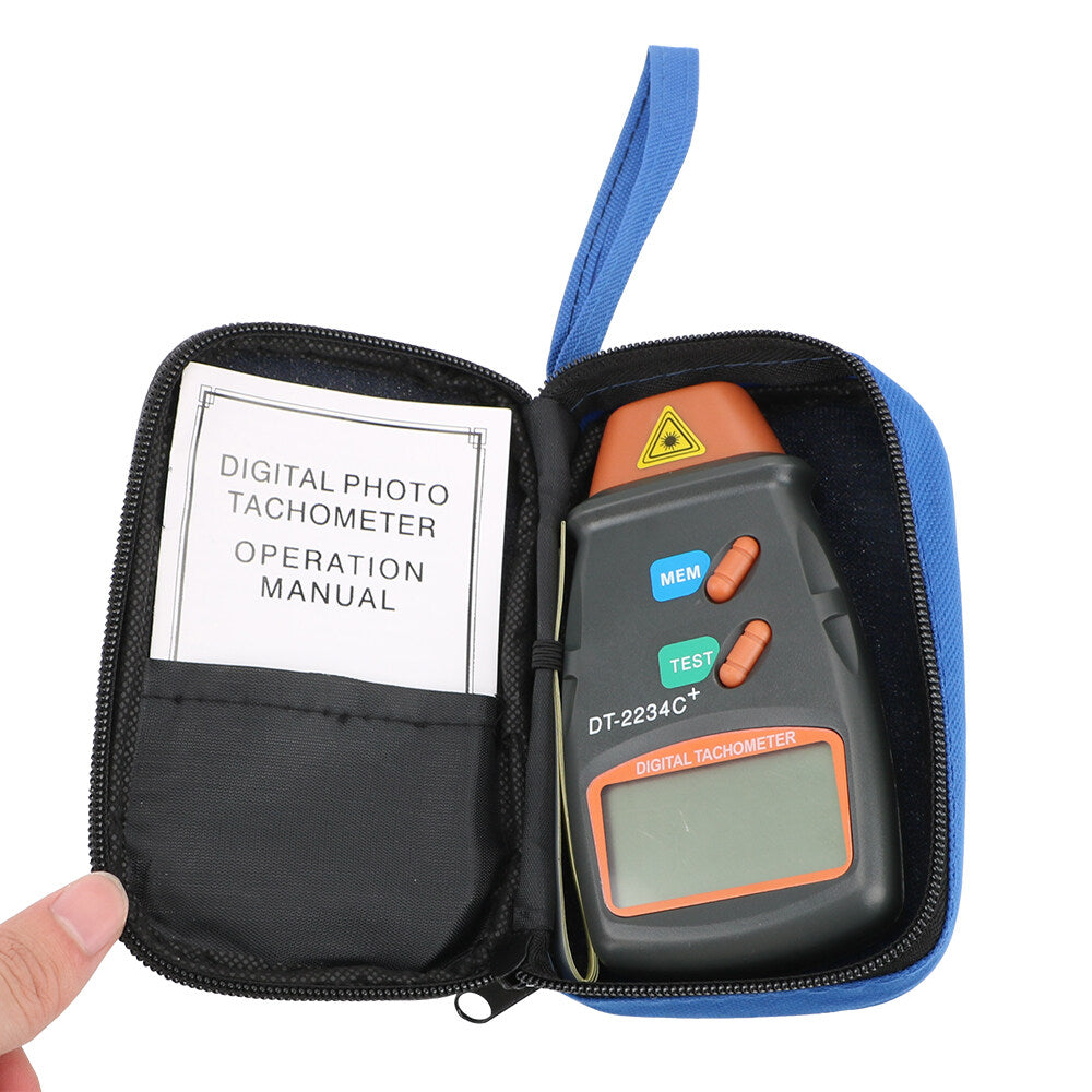 DT-2234C+ Handheld Car Speedometer Speed Gauge Digital RPM Meter Non-Contact Laser Photo Tachometer