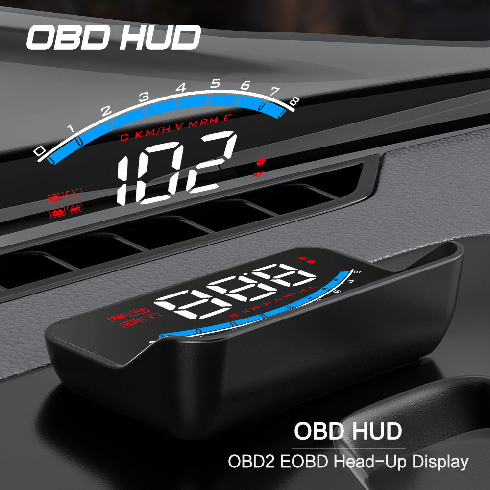 M6S Multifunctional 3.5 Inch Screen Head Up Display Car Electronic HUD Windshield Projector Overspeed Security Alarm