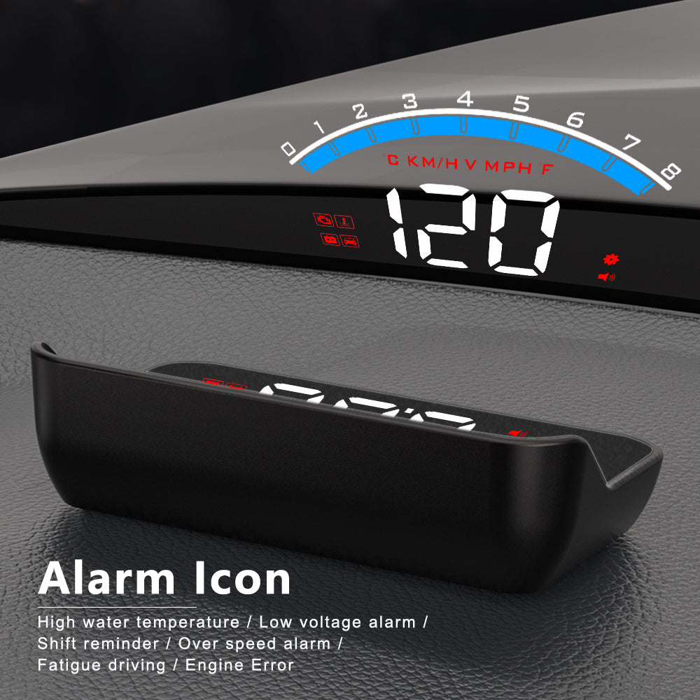 M6S Multifunctional 3.5 Inch Screen Head Up Display Car Electronic HUD Windshield Projector Overspeed Security Alarm