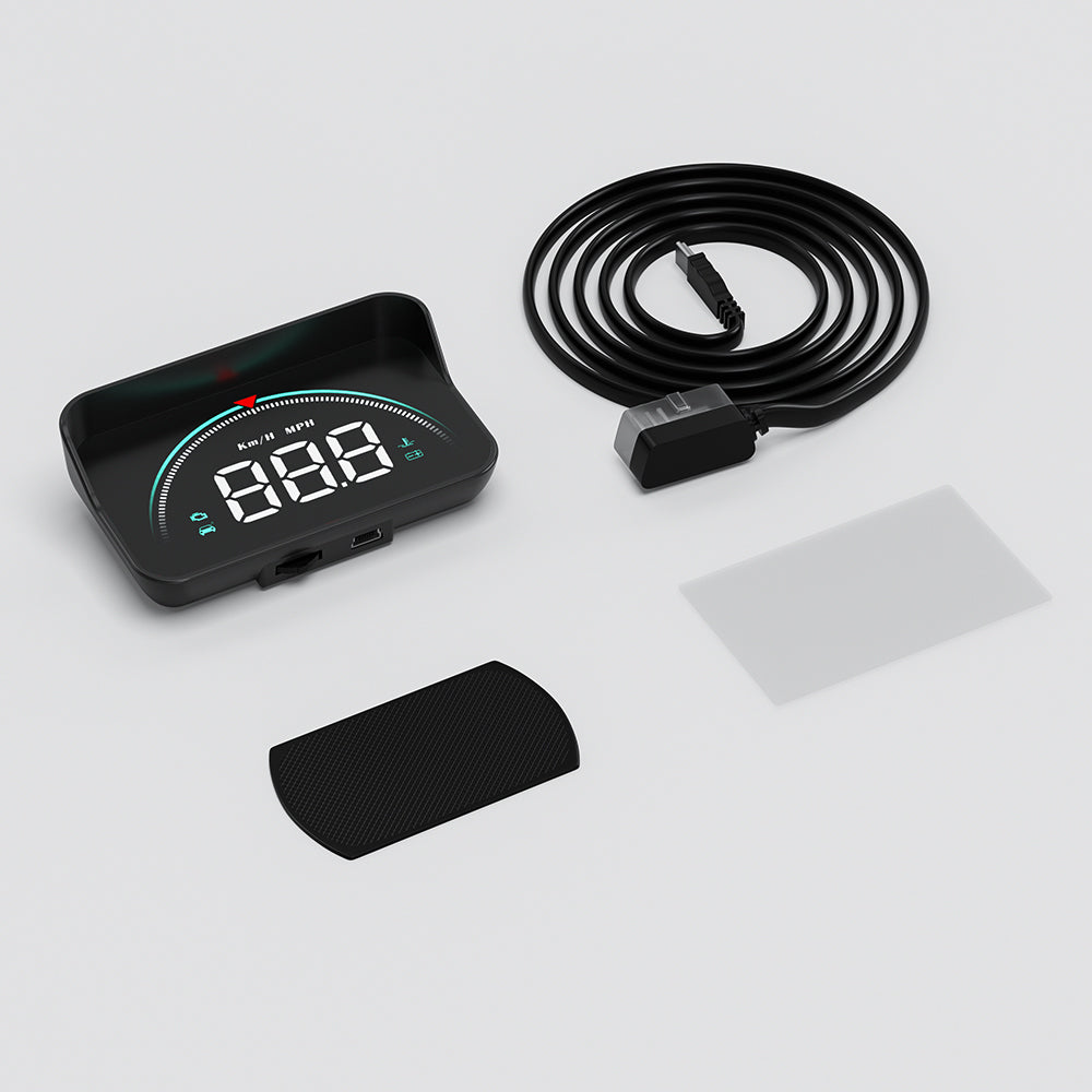 M6S Multifunctional 3.5 Inch Screen Head Up Display Car Electronic HUD Windshield Projector Overspeed Security Alarm
