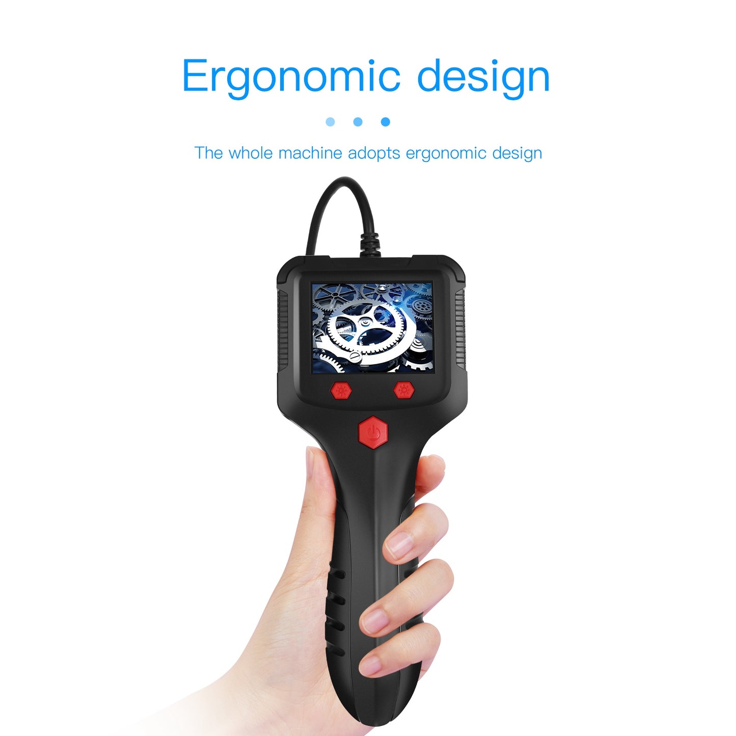 P100 2m Rigid Cable, 6-LED Pipe Inspection Borescope 8mm Lens 2.4 Inch IPS Screen HD 1080P Industrial Endoscope Camera