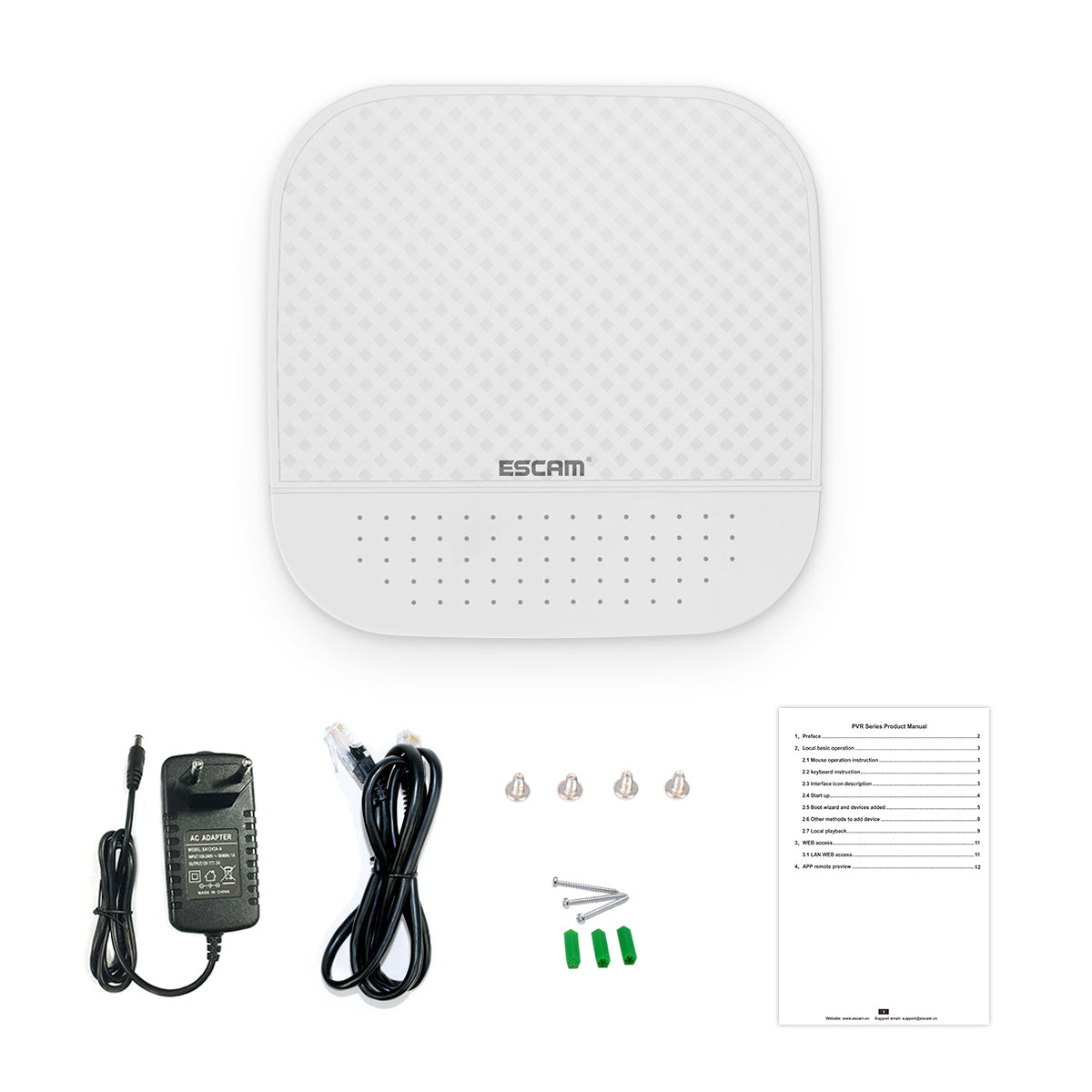 ESCAM PVR204 1080P 4+2CH ONVIF NVR with 2ch Cloud Channel For IP Camera System