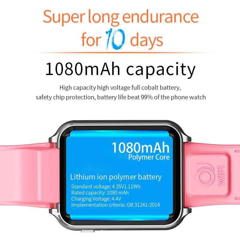 H1 4G Network Kids Smart Watch Waterproof Photography Watch Phone with Dual Cameras/Mic/GPS Tracker (2G+16G)