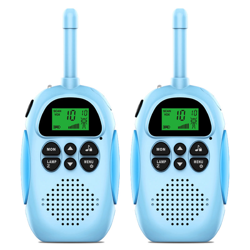 2Pcs DJ100 Children Walkie Talkie Toys Kids Interphone Mini Handheld Transceiver 3KM Range UHF Radio with Lanyard