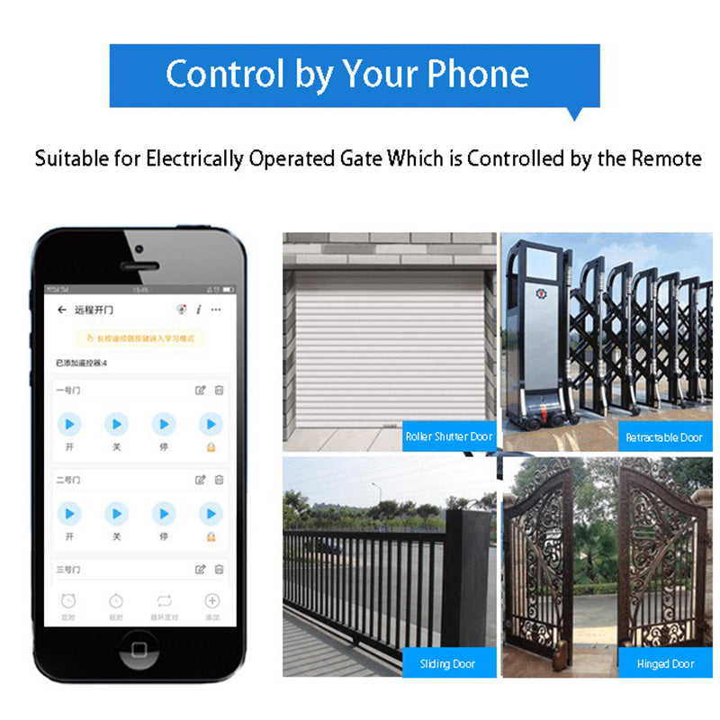 SANT-WR02 Smart WiFi Mobile Phone APP Rolling Gate Door Controller Copy Electric Garage Door Remote Control