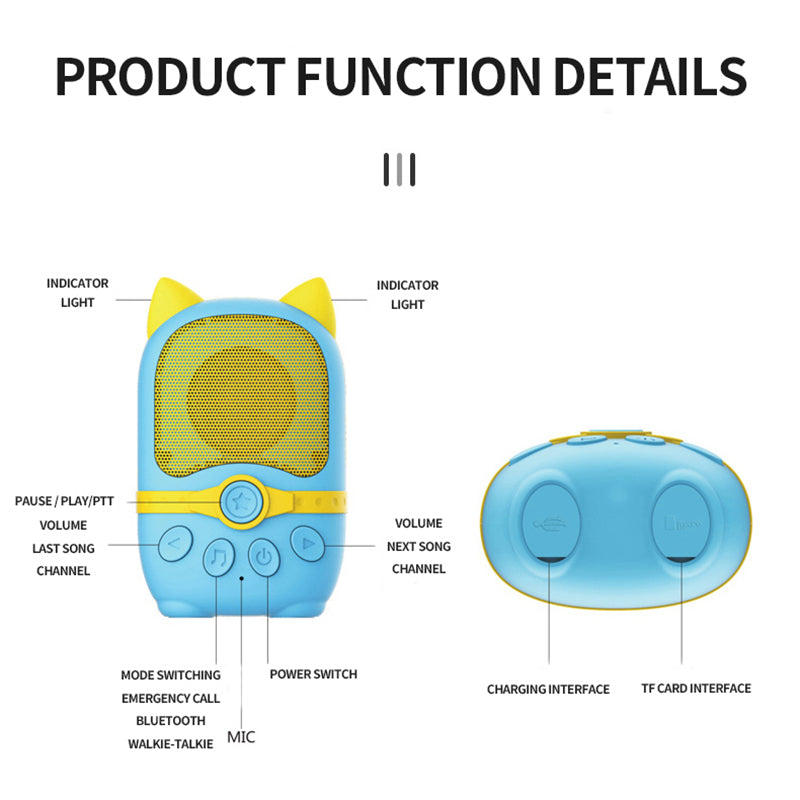 2Pcs DIROSE D8 Handheld Cartoon Cat Walkie-Talkie Audio Intercom Radio Toys for Children
