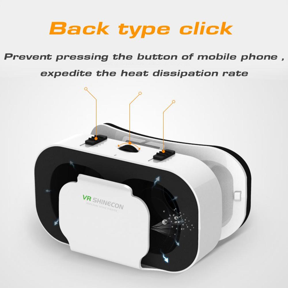 G05A Universal VR Headset Portable VR Goggles Virtual Reality Glasses for 3D Games HD Movies Compatible with 4.7"-6.5" Mobile Phones (052 Remote Control Version)