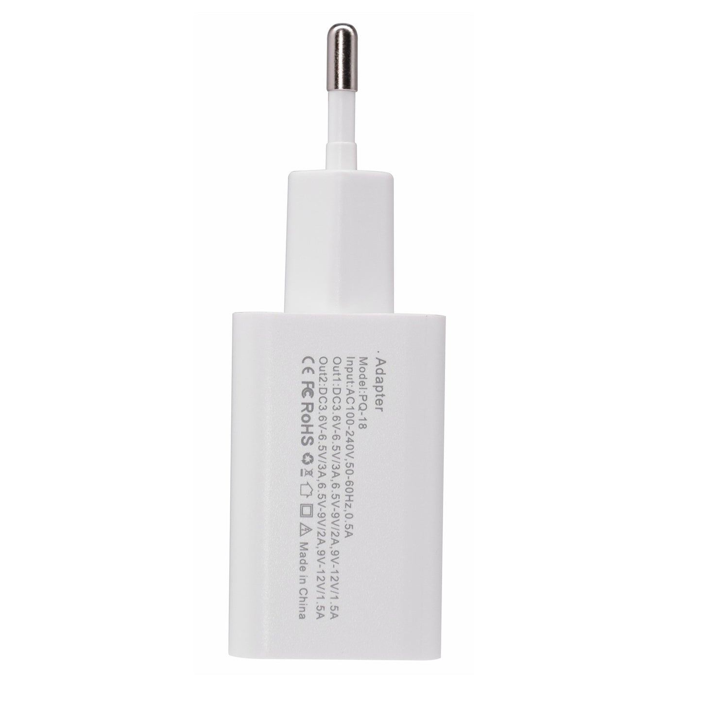 18W USB + Type-C Dual Ports Quick Charge Travel Charger