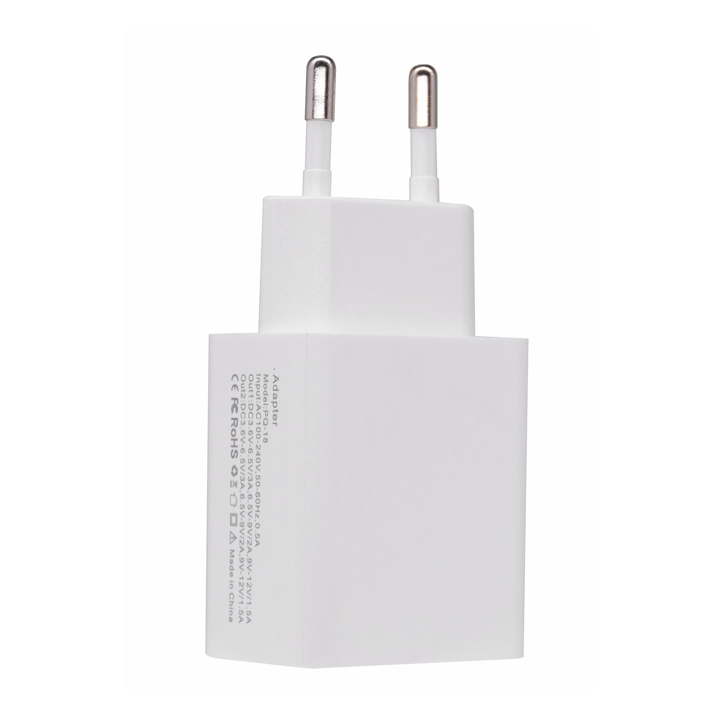 18W USB + Type-C Dual Ports Quick Charge Travel Charger