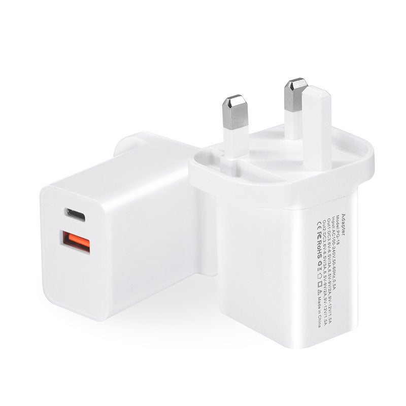18W USB + Type-C Dual Ports Quick Charge Travel Charger