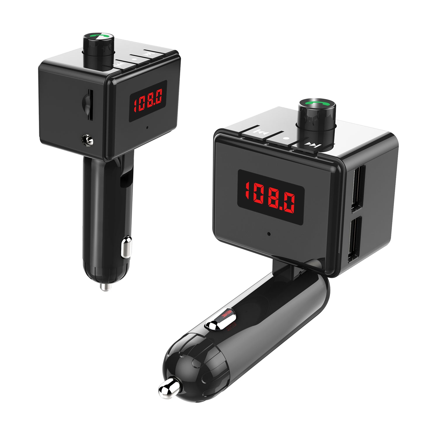BS6 Car MP3 Player Bluetooth Hands-free Car Kit FM Transmitter Dual USB Car Charger