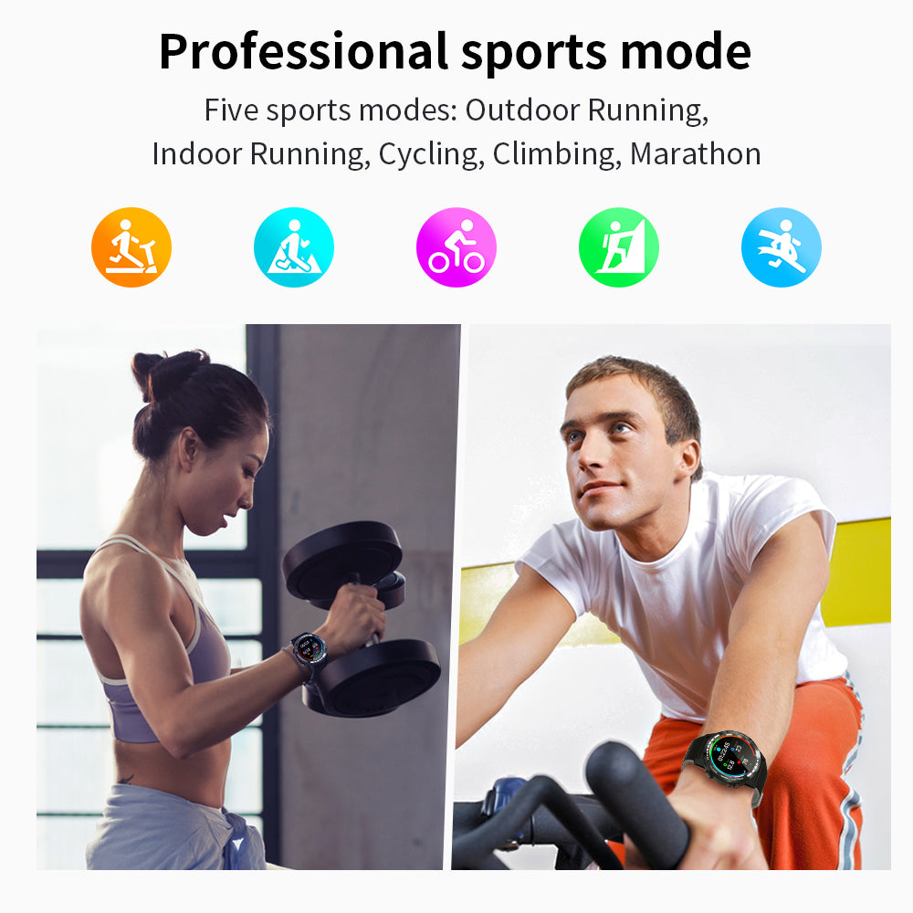 M7S GPS Smart Watch 1.3 inch IPS Screen Sports Bracelet IP67 Water-Resistant Health Watch with Heart Rate/Blood Pressure Monitoring Support Nano SIM Card