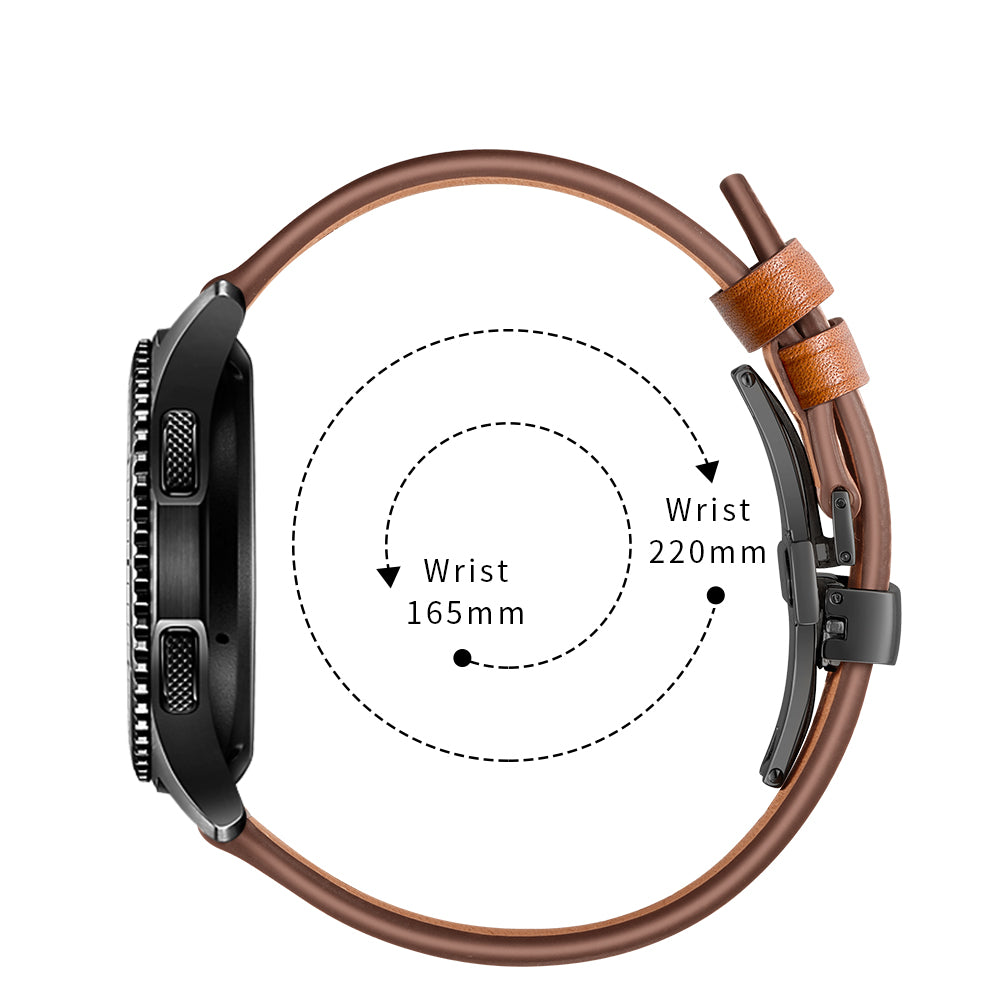 22mm Genuine Leather Watch Strap Replacement for Samsung Gear S3 Classic / Gear S3 Frontier