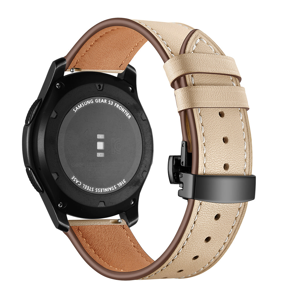 22mm Genuine Leather Watch Strap Replacement for Samsung Gear S3 Classic / Gear S3 Frontier