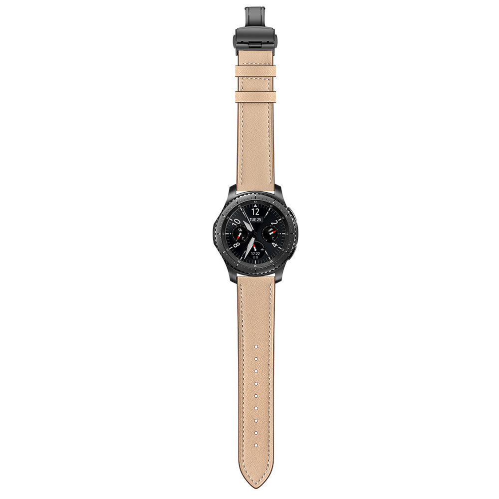 22mm Genuine Leather Watch Strap Replacement for Samsung Gear S3 Classic / Gear S3 Frontier