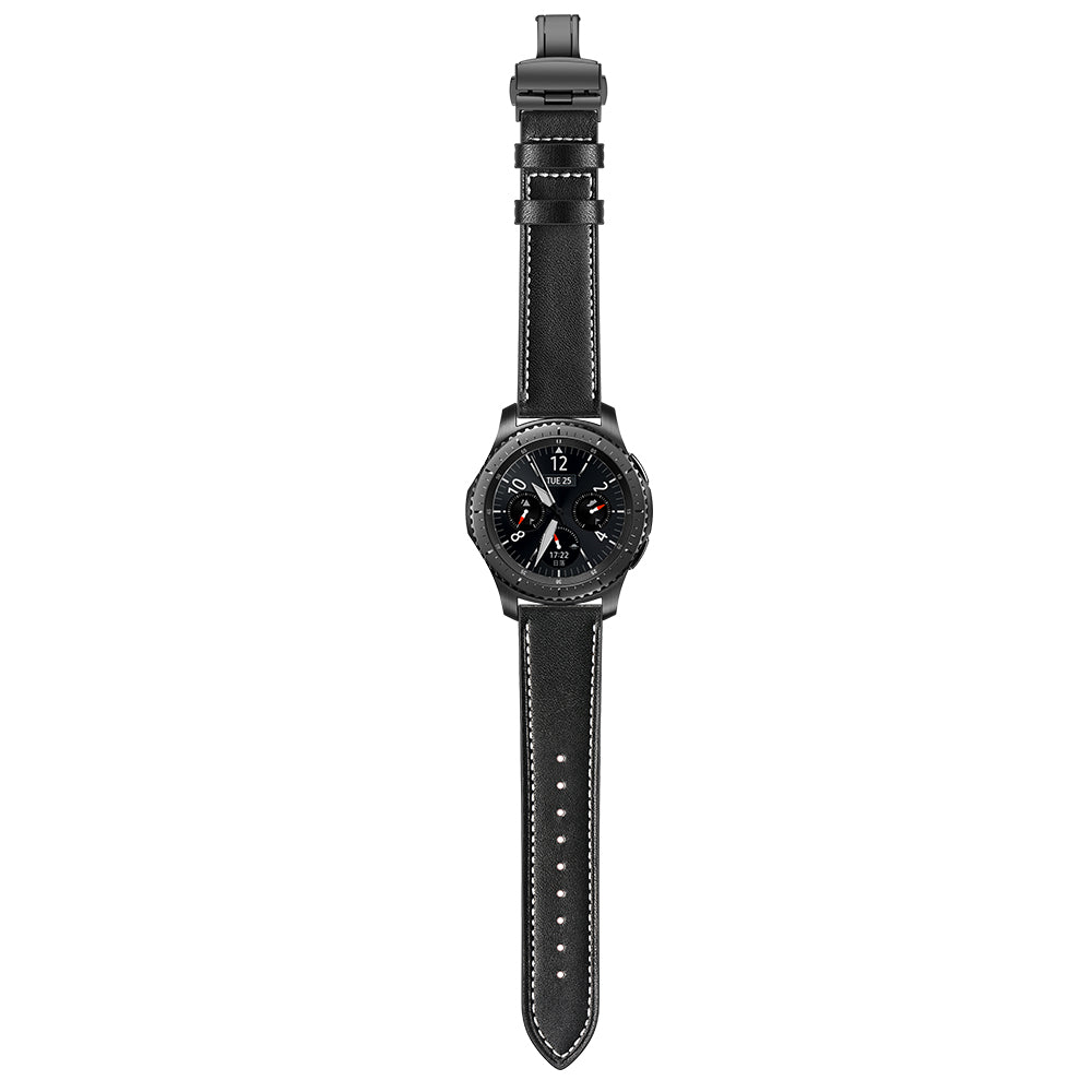 22mm Genuine Leather Watch Strap Replacement for Samsung Gear S3 Classic / Gear S3 Frontier