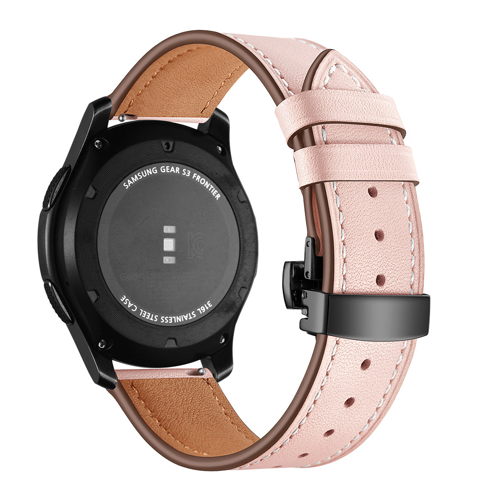 22mm Genuine Leather Watch Strap Replacement for Samsung Gear S3 Classic / Gear S3 Frontier