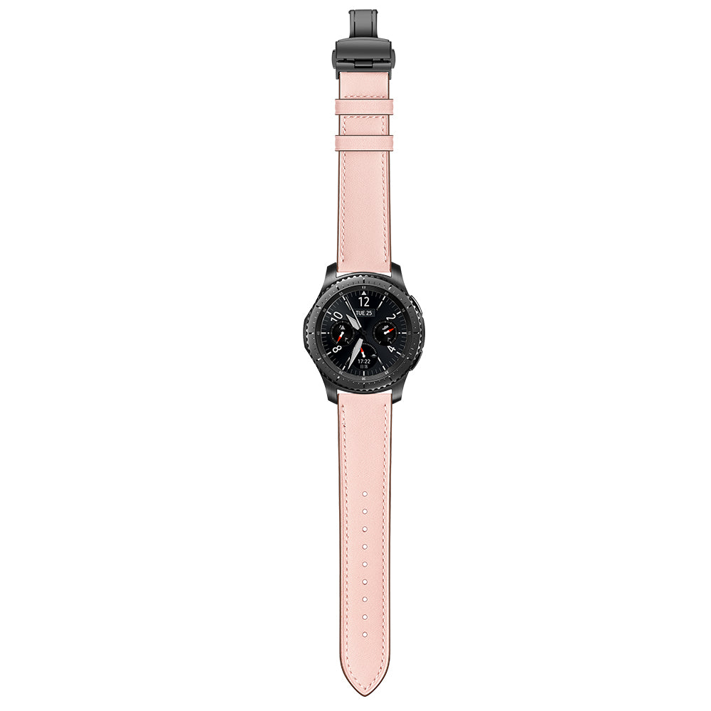 22mm Genuine Leather Watch Strap Replacement for Samsung Gear S3 Classic / Gear S3 Frontier