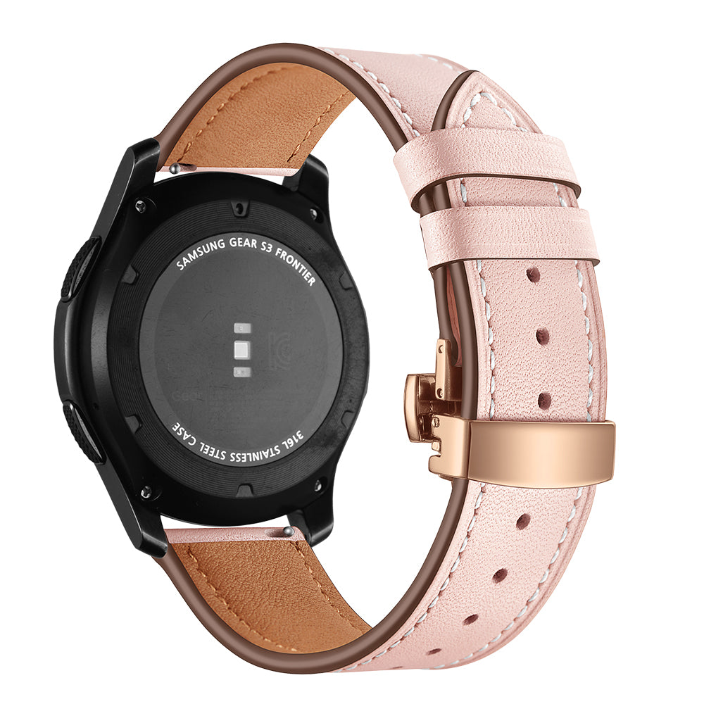 22mm Genuine Leather Watch Strap Replacement for Samsung Gear S3 Classic / Gear S3 Frontier