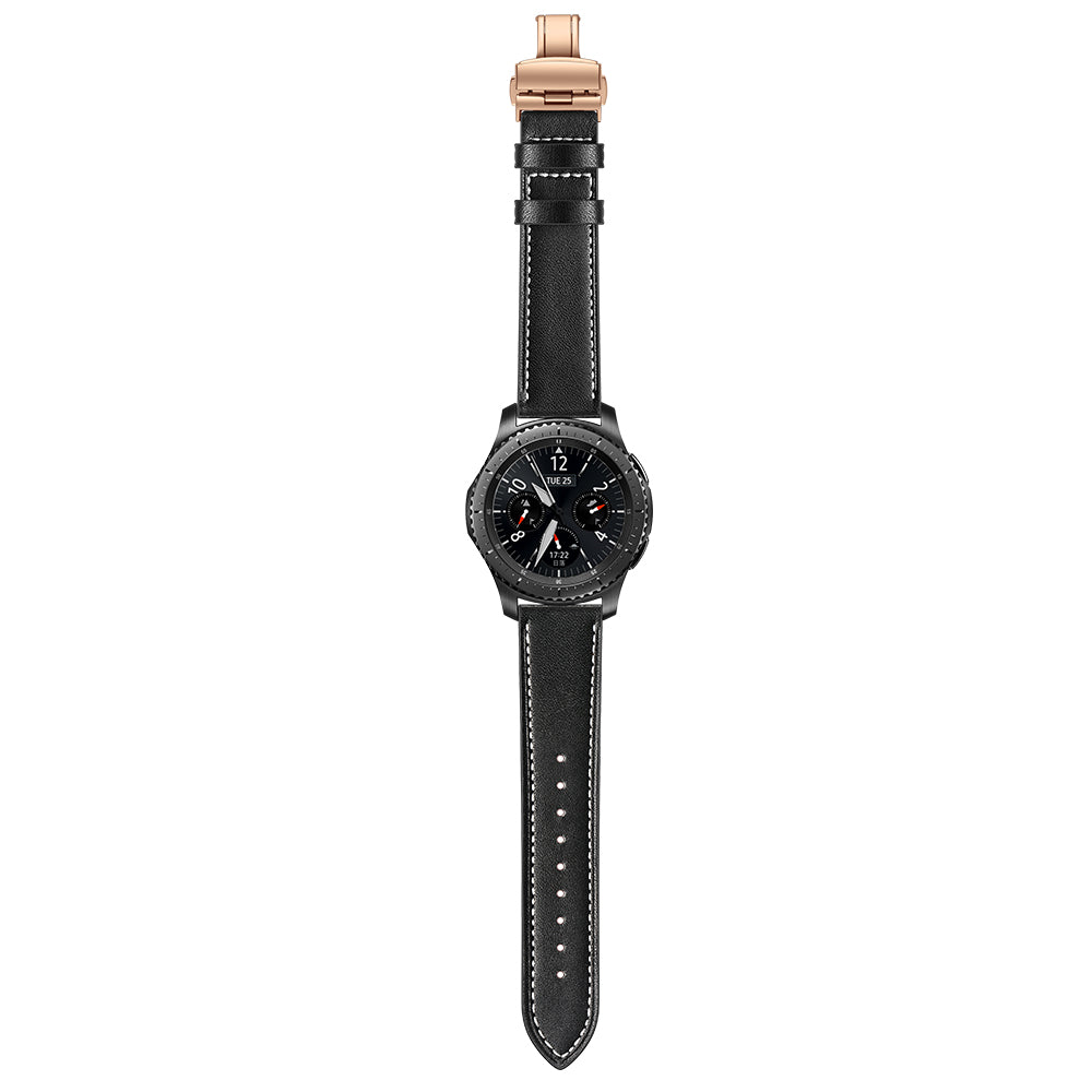 22mm Genuine Leather Watch Strap Replacement for Samsung Gear S3 Classic / Gear S3 Frontier