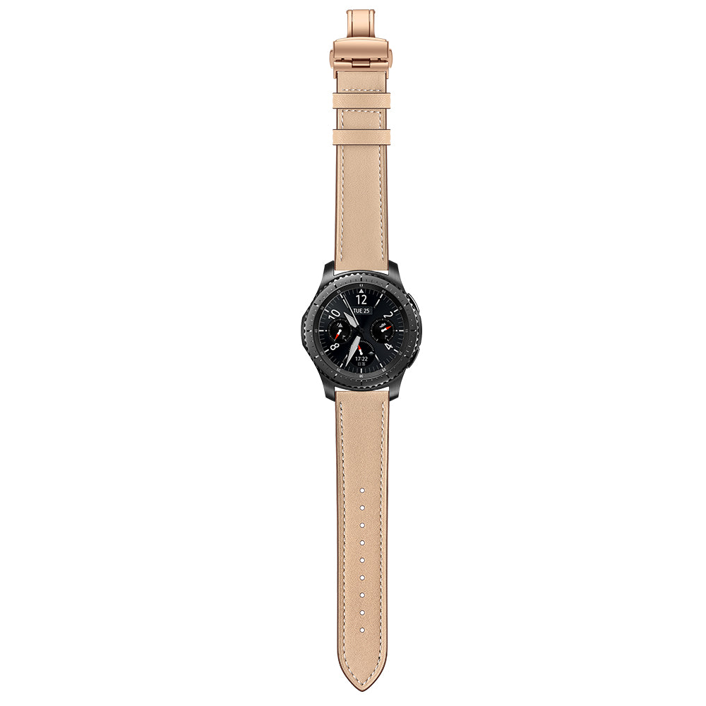 22mm Genuine Leather Watch Strap Replacement for Samsung Gear S3 Classic / Gear S3 Frontier