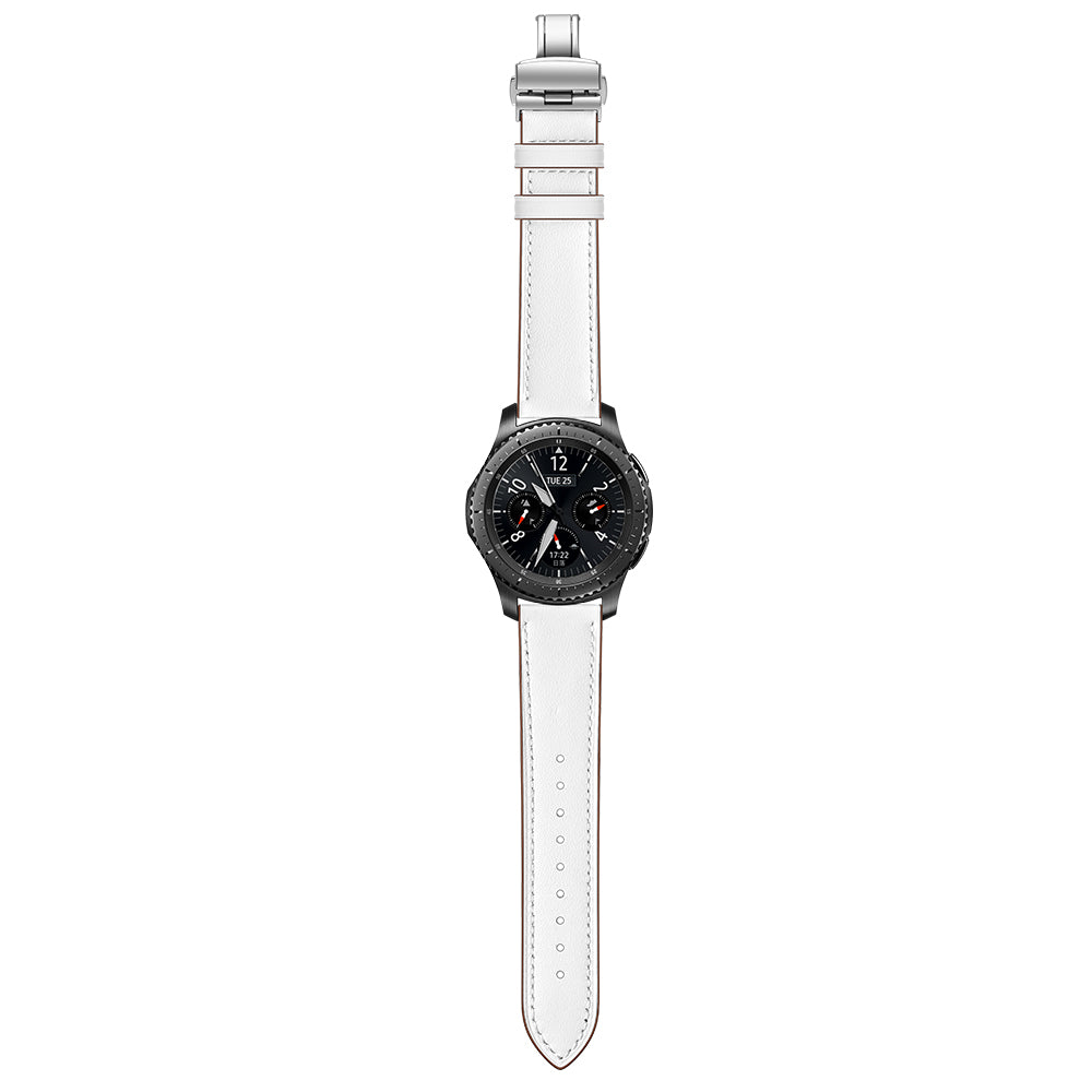 22mm Genuine Leather Watch Strap Replacement for Samsung Gear S3 Classic / Gear S3 Frontier