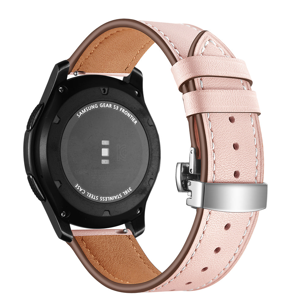 22mm Genuine Leather Watch Strap Replacement for Samsung Gear S3 Classic / Gear S3 Frontier
