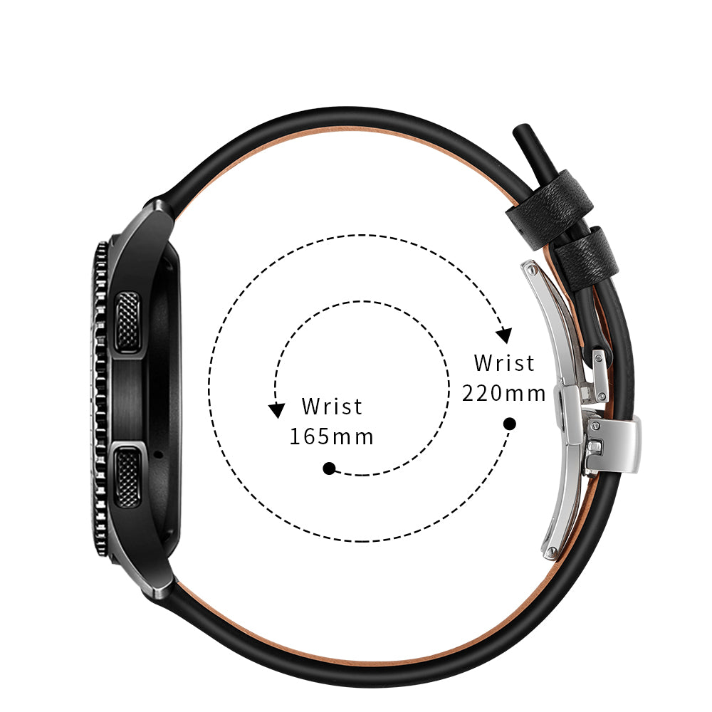 22mm Genuine Leather Watch Strap Replacement for Samsung Gear S3 Classic / Gear S3 Frontier
