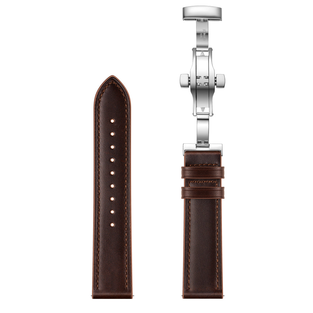 22mm Genuine Leather Watch Strap Replacement for Samsung Gear S3 Classic / Gear S3 Frontier