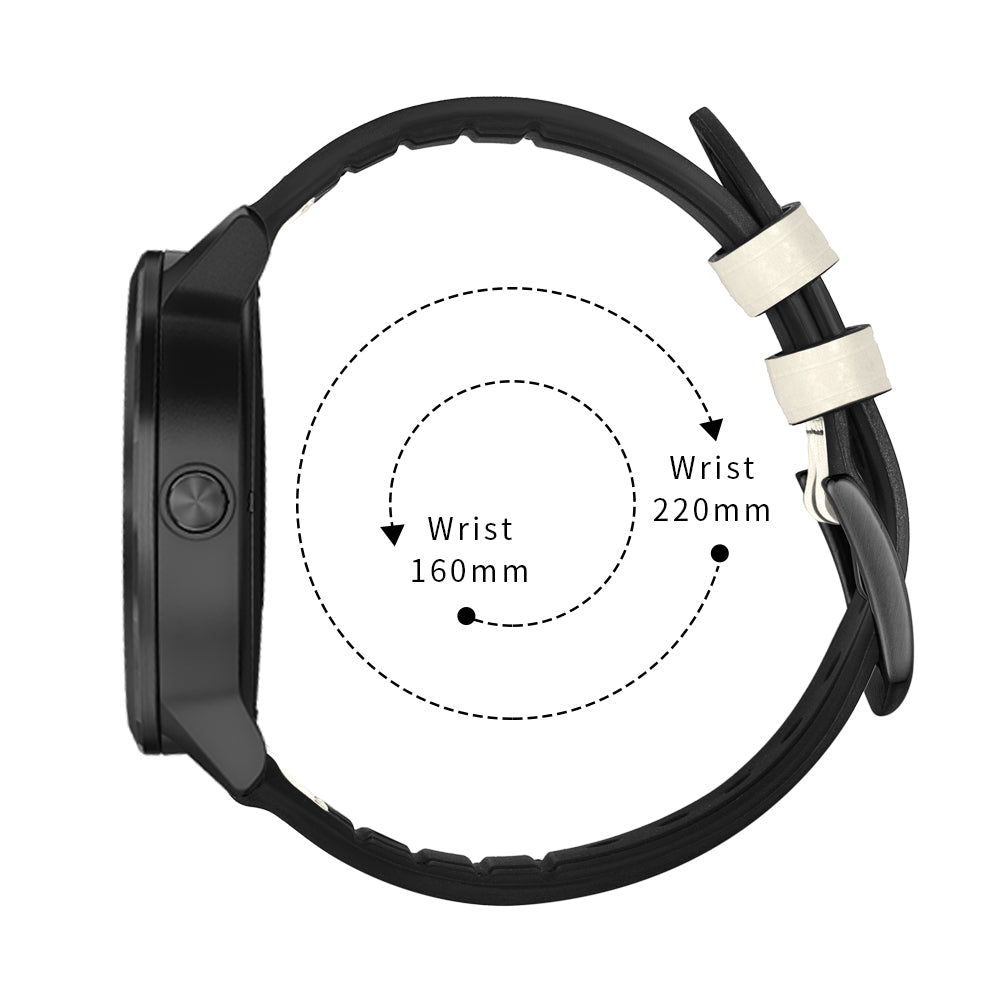 20mm Genuine Leather Coated Silicone Smart Watch Strap for Garmin Vivoactive 3/Vivomove HR