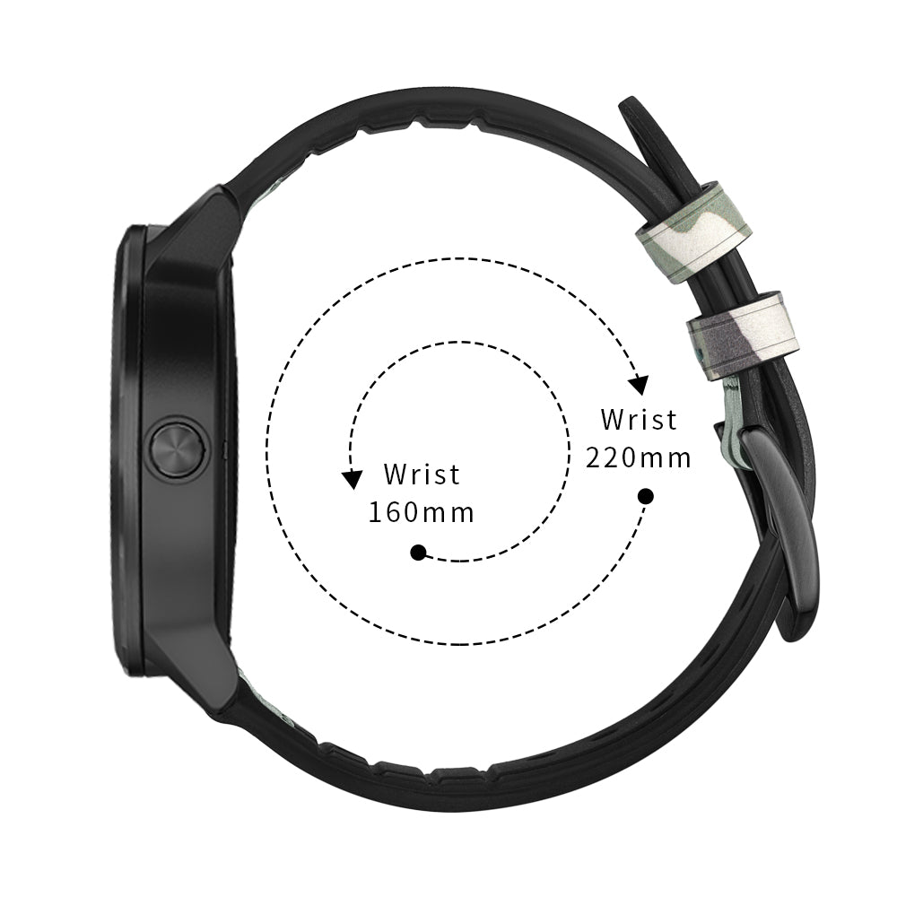 20mm Genuine Leather Coated Silicone Smart Watch Strap for Garmin Vivoactive 3/Vivomove HR