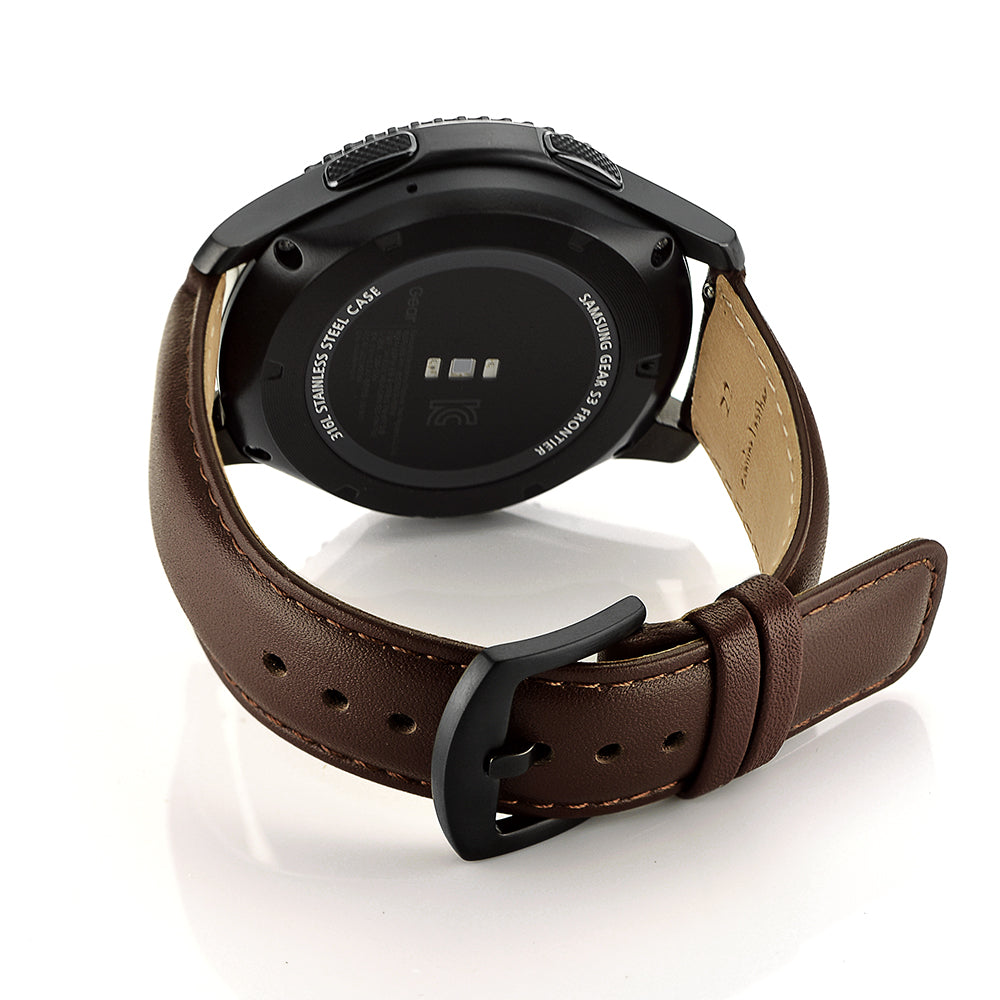 22mm Genuine Leather Smart Watchband Strap Replacement for Samsung Gear S3 Classic/Gear S3 Frontier