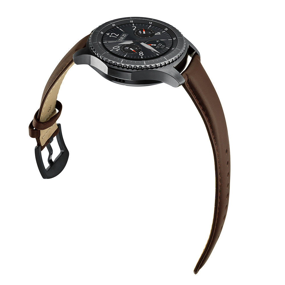22mm Genuine Leather Smart Watchband Strap Replacement for Samsung Gear S3 Classic/Gear S3 Frontier