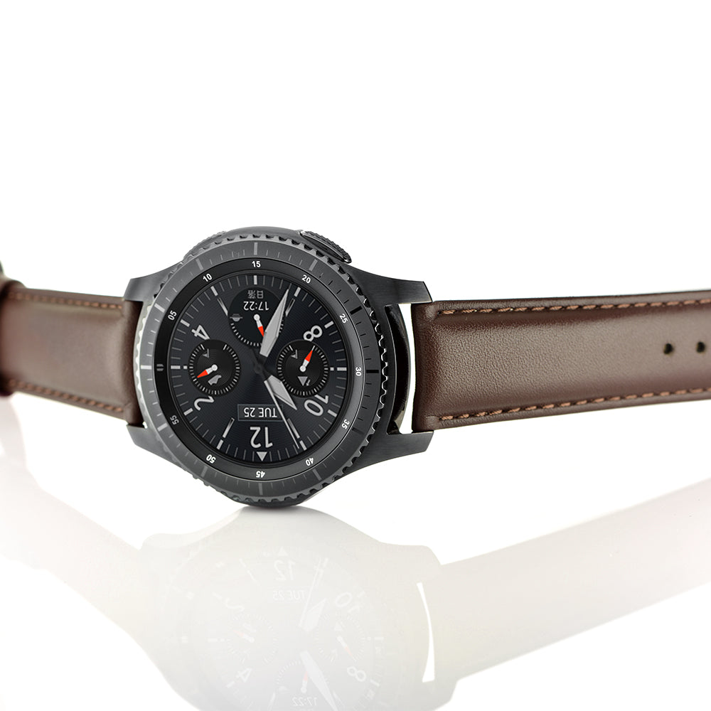 22mm Genuine Leather Smart Watchband Strap Replacement for Samsung Gear S3 Classic/Gear S3 Frontier