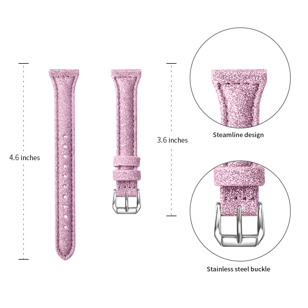 18mm Bling Design Genuine Leather Smart Watch Strap Replacement for Xiaomi Mi Watch