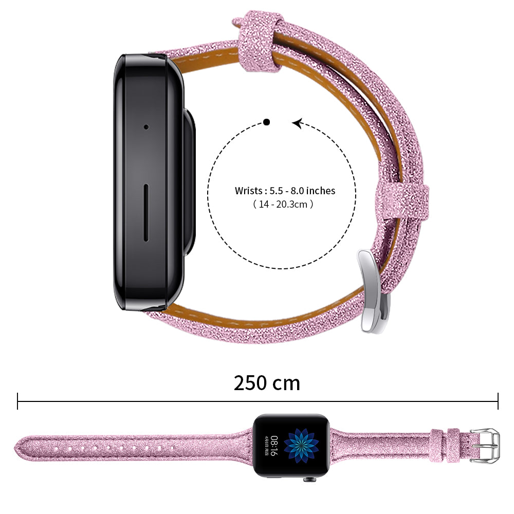 18mm Bling Design Genuine Leather Smart Watch Strap Replacement for Xiaomi Mi Watch
