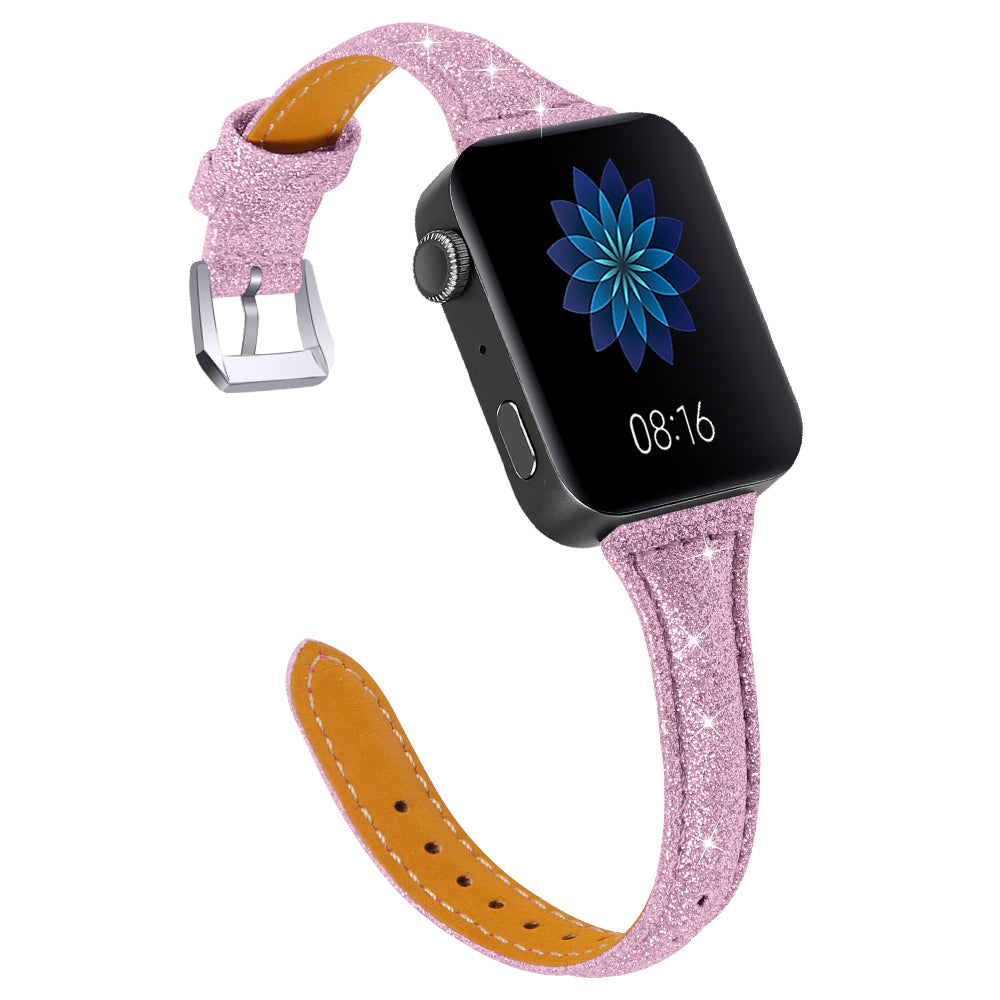 18mm Bling Design Genuine Leather Smart Watch Strap Replacement for Xiaomi Mi Watch