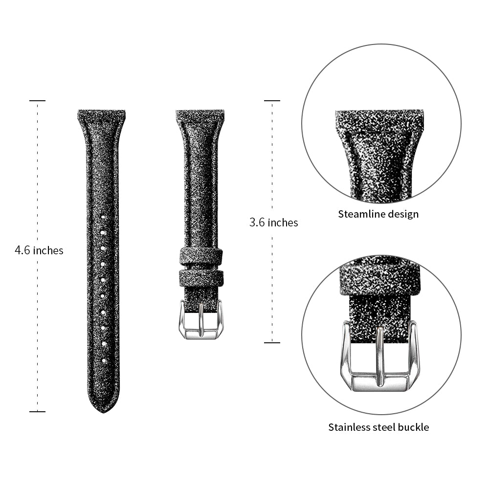 18mm Bling Design Genuine Leather Smart Watch Strap Replacement for Xiaomi Mi Watch