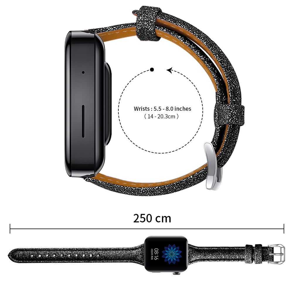 18mm Bling Design Genuine Leather Smart Watch Strap Replacement for Xiaomi Mi Watch