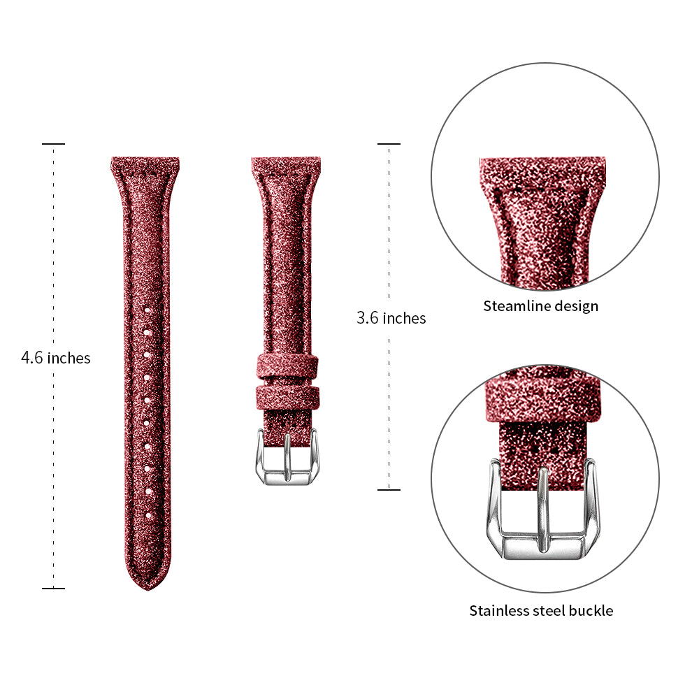 18mm Bling Design Genuine Leather Smart Watch Strap Replacement for Xiaomi Mi Watch